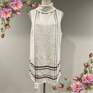 Ann Taylor White Sleeveless Turtleneck Sweater